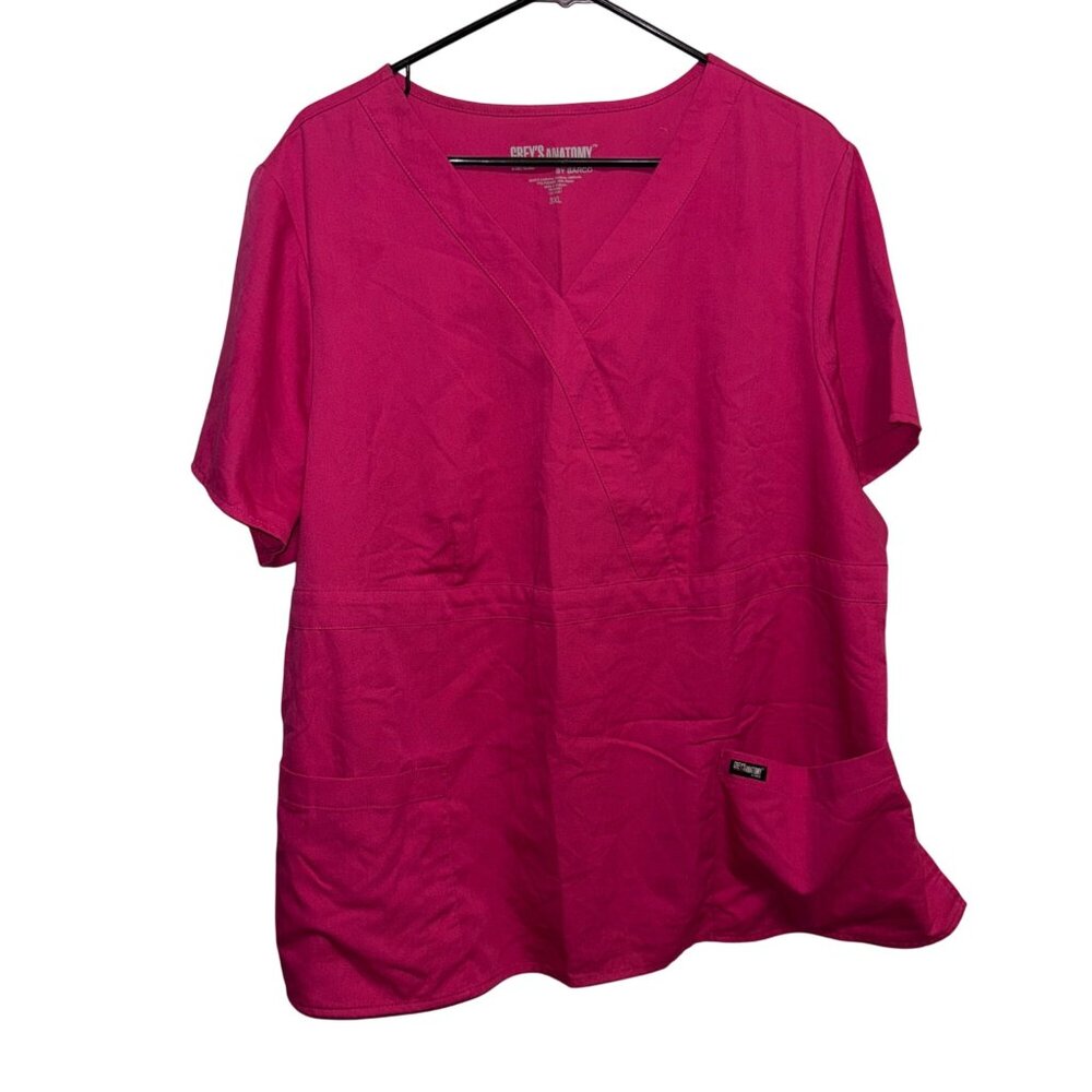 Greys Anatomy By Barco 3XL Pink Scrub Top With Pockets